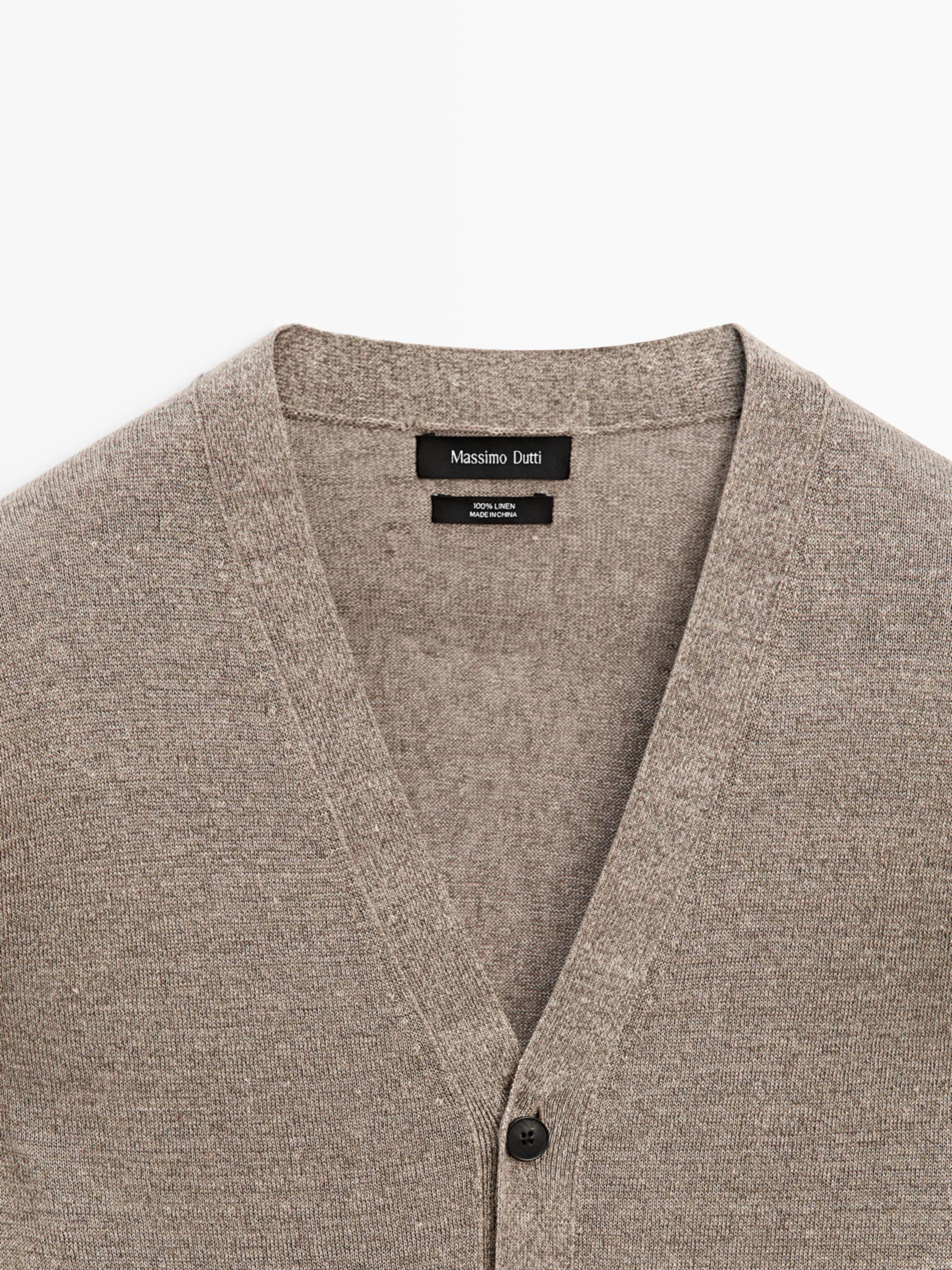 Linen knit cardigan with buttons